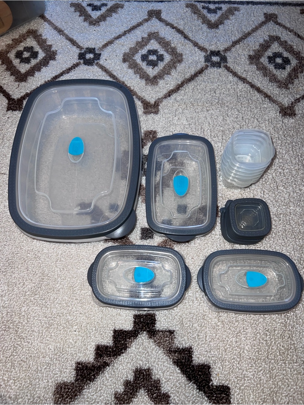 20 Piece Gray & Blue Food Storage Set
